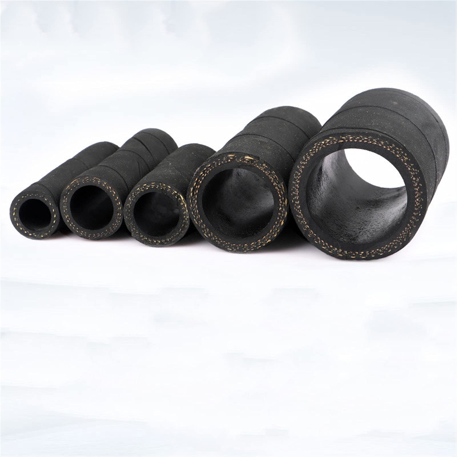 Cqinju-Tubo Flexible de PVC 1M de alta presión del tubo de agua del tubo de 16 mm de goma de alta temperatura resistente al vacío motocicleta del coche camión de Van Fuel Oil Tubería Manguera Negro, A