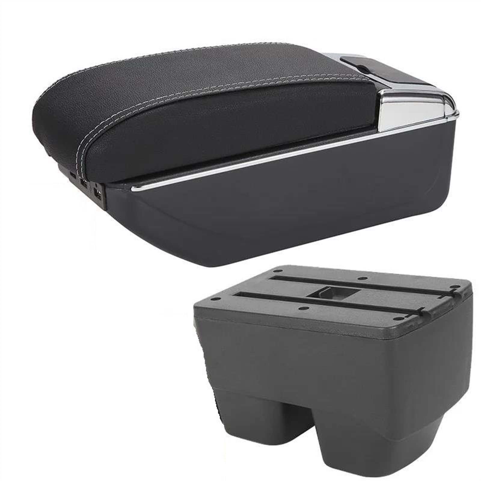 NOHEEU Car Armrest Box Storage Dedicated Retrofit Parts Interior Accessorie For Yaris SUV Cross(A3 Black white 7USB)