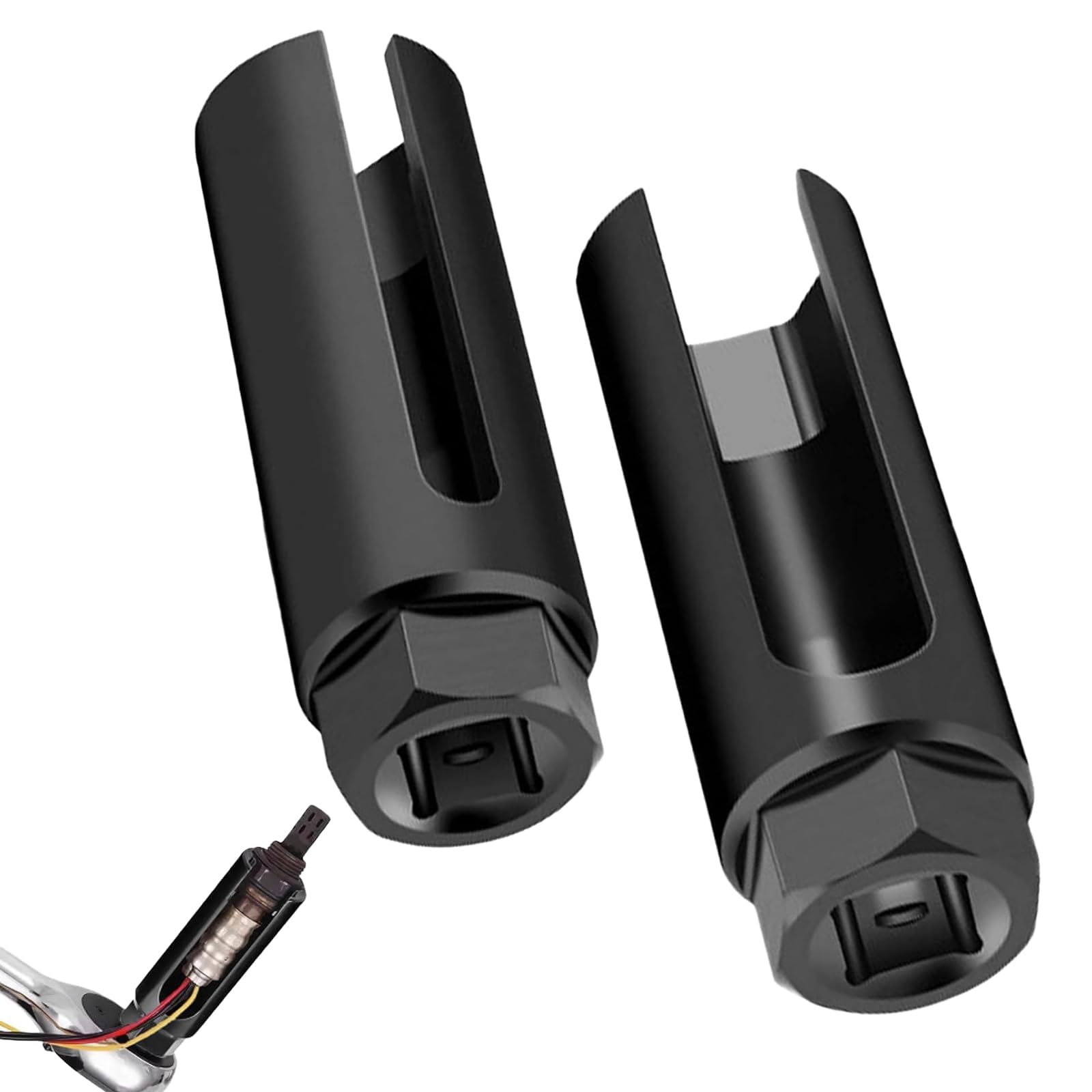 2 PCS Oxygen Sensor Socket, Oxygen Sensor Removal Tool 22mm 1/2"" Drive Oxygen Sensor Offset Removal Socket with Side Wire Cutout Universal for Most Car to Prevent Wire Damage