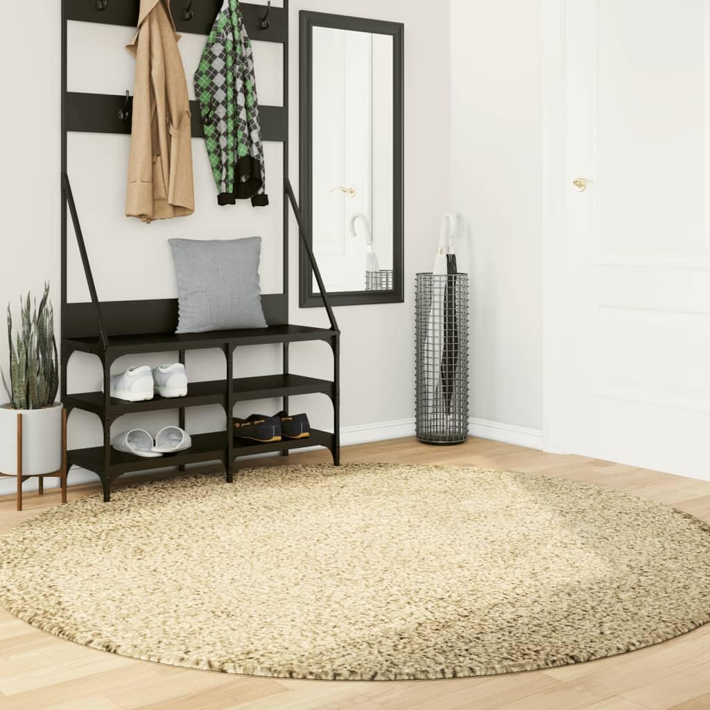 Tapis à poils longs PAMPLONA doré 200 cm : confort thermique intérieur extérieur