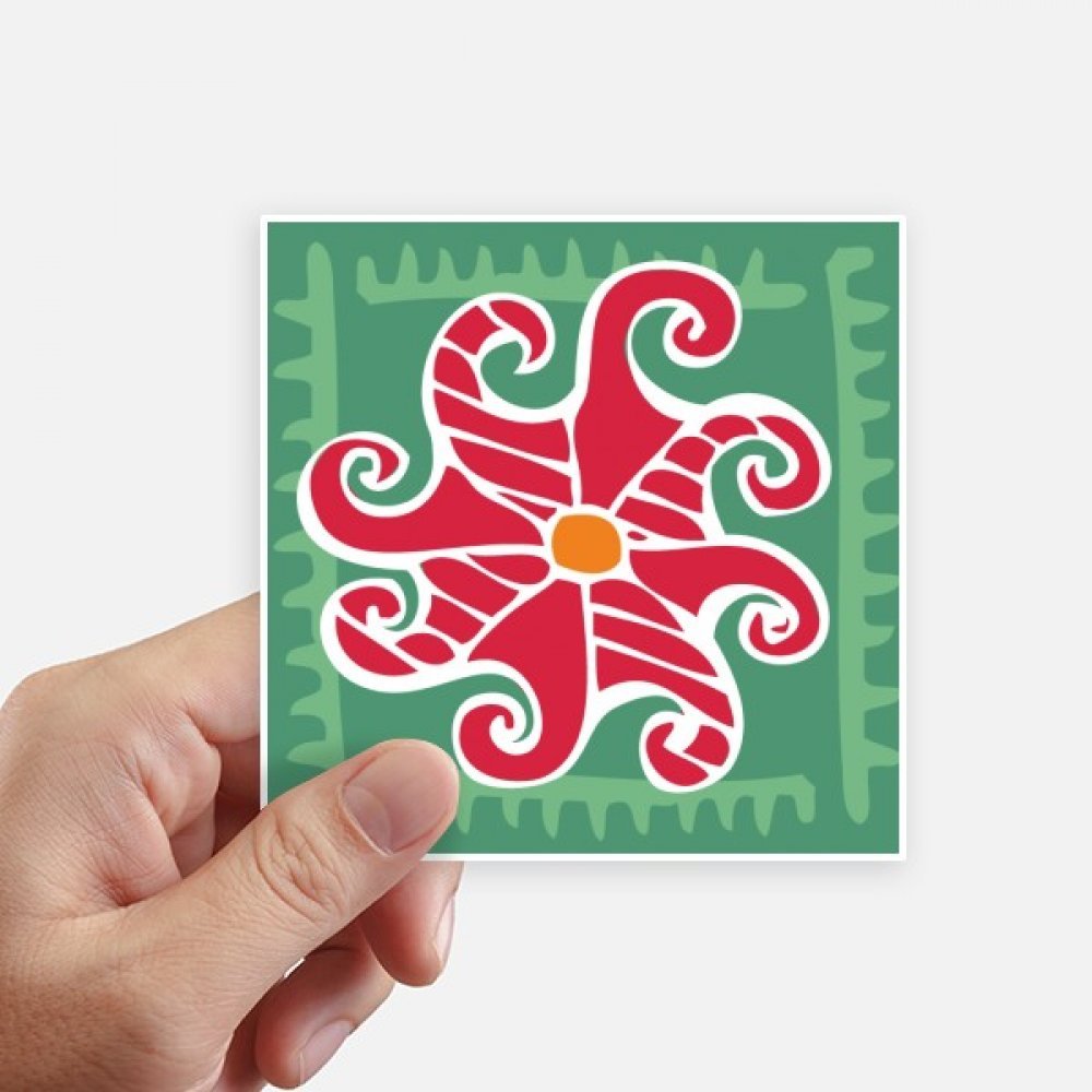 Sticker carré rouge soleil mexicain étanche lot de 8 pour décoration extérieure moto et mur
