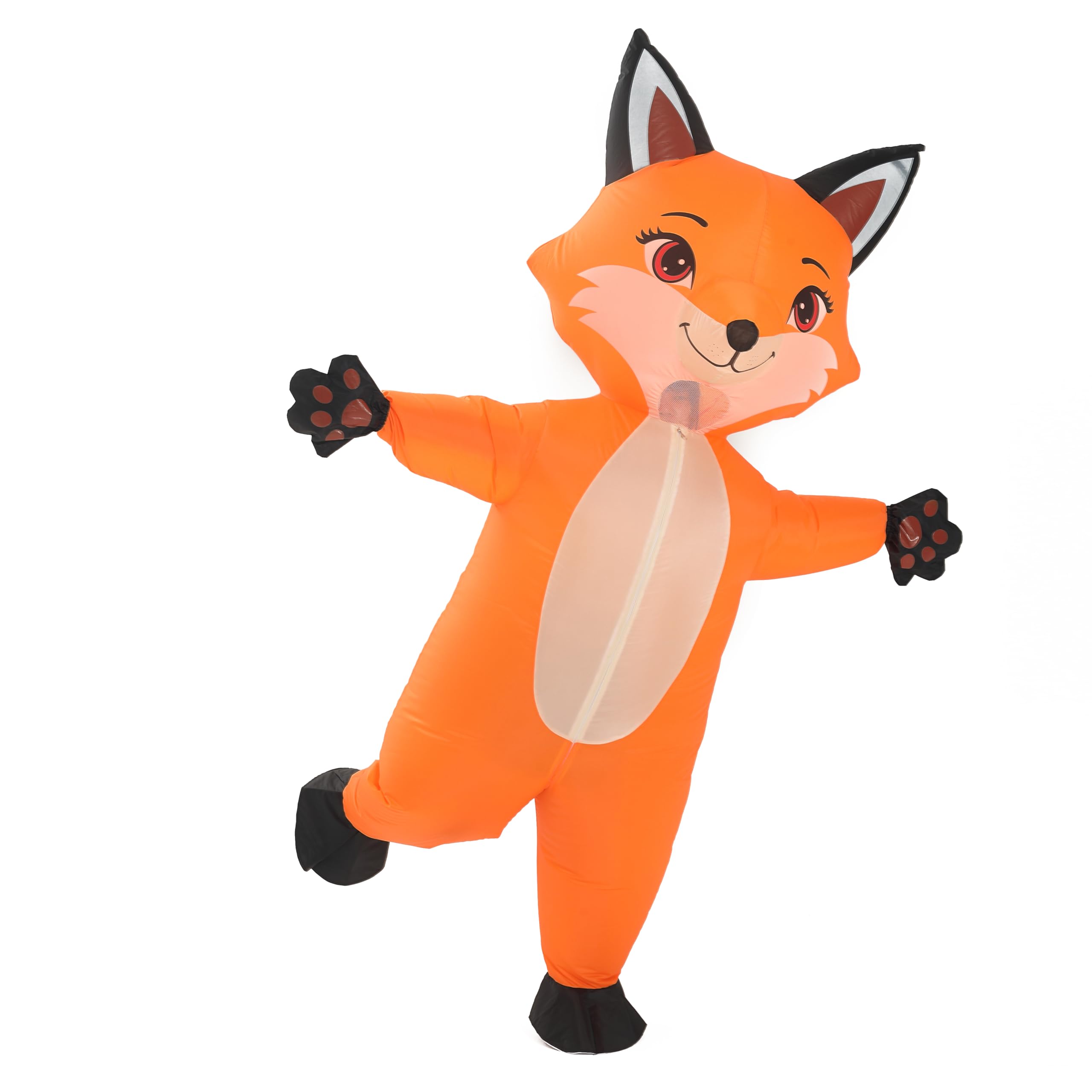 Fox Costume Inflatable Costume Fox For Women Man Halloween Party (Orange)
