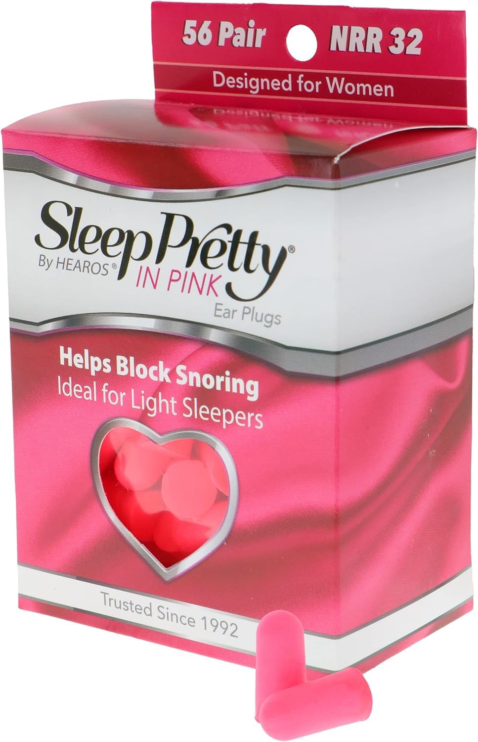 Hearos Sleep Pretty in Pink Lot de 56 bouchons d'oreille pour femme