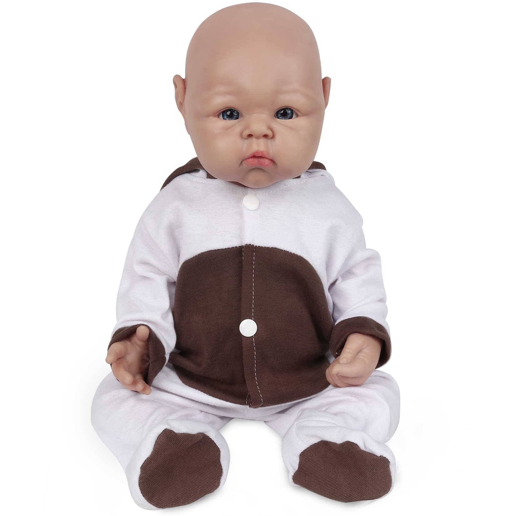 Vollence 19 inch Realistic Reborn Silicone Baby Dolls Lifelike Newborn Babies with Feeding Kit & Gift Box -Girl
