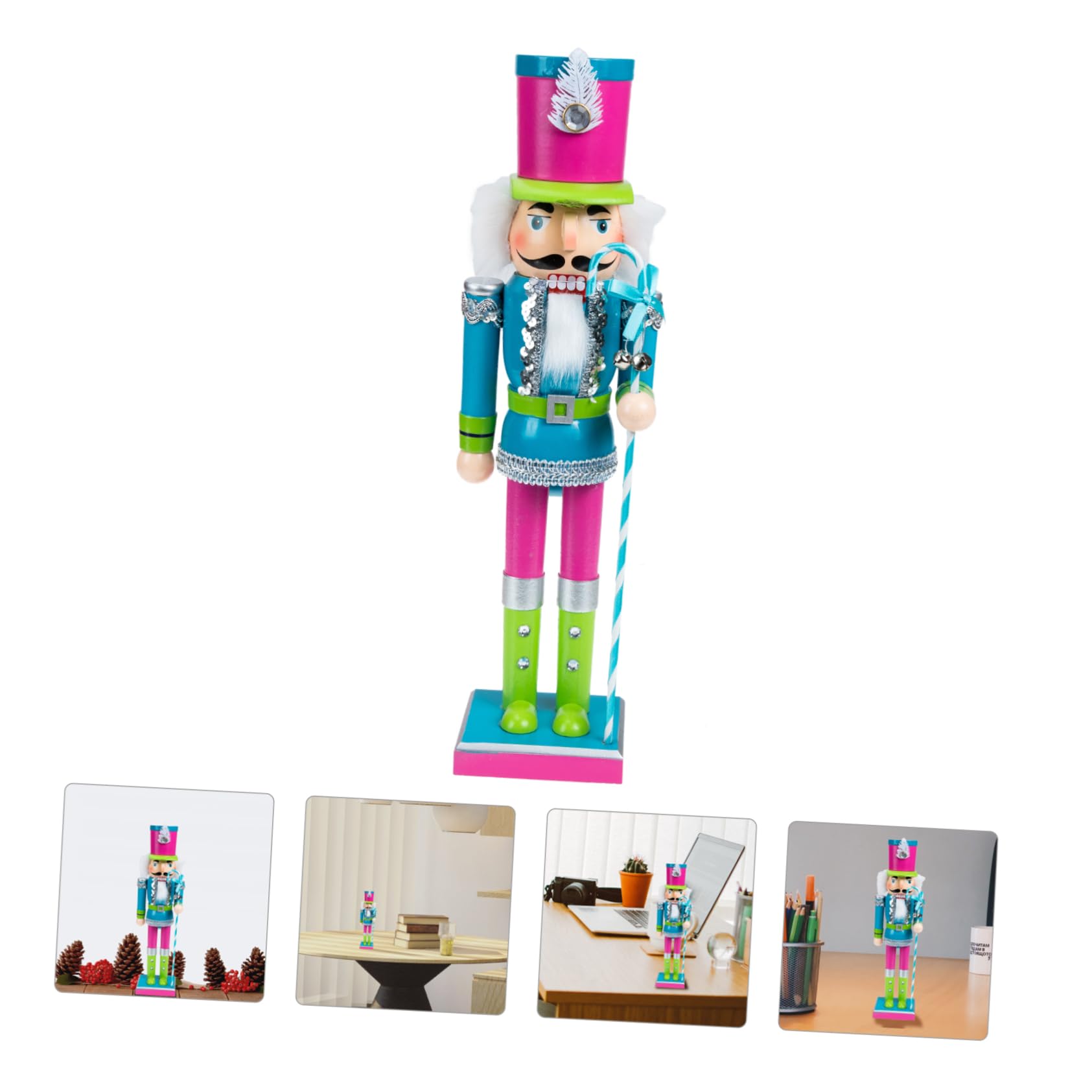TOPBATHY 2 Pièces Casse Noisette Statue De Casse-Noisette De Noël De Noix Décorations De Noël Jouets De Jouet D'extérieur Noyer Figurine De Marionnette Casse-Noisette Bois