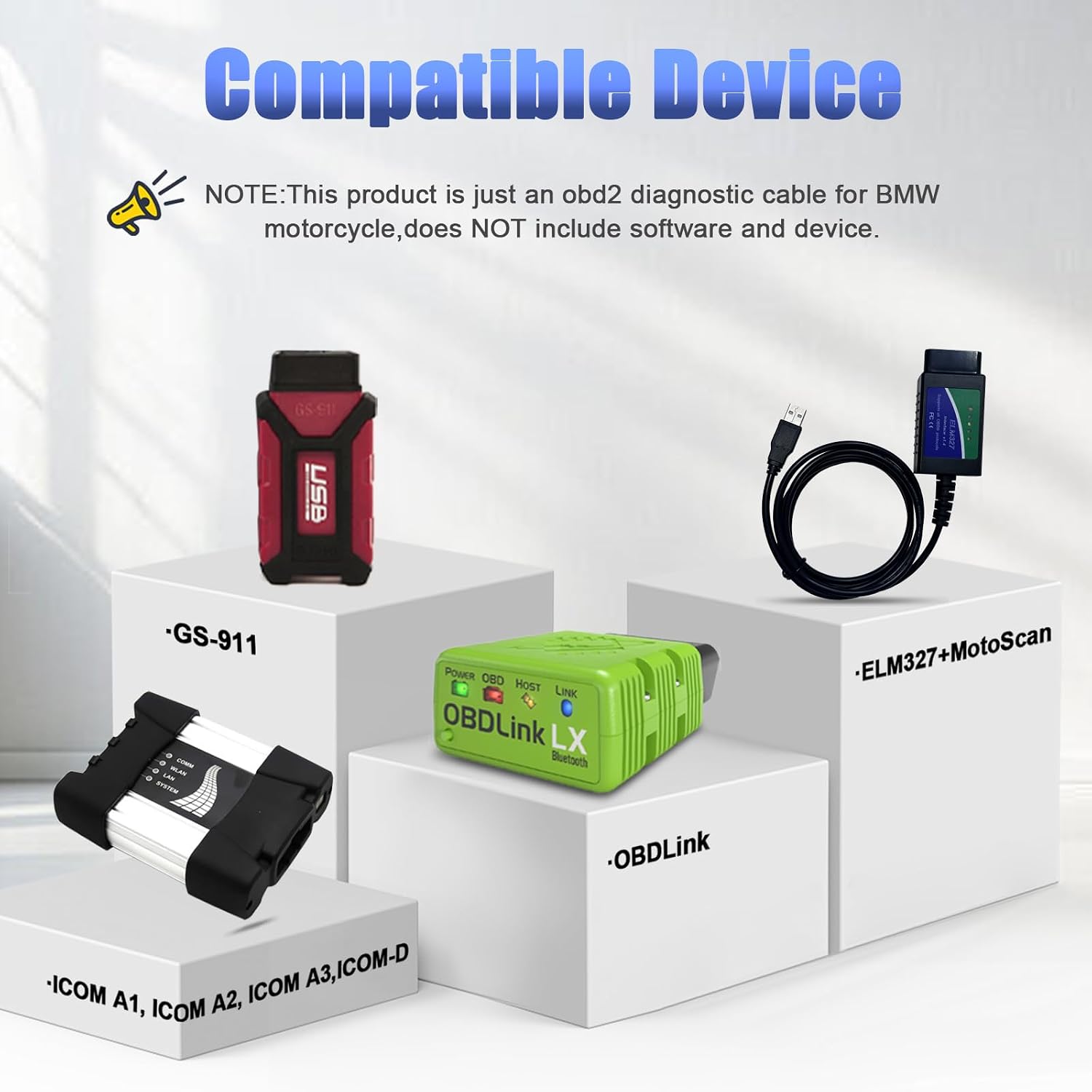 for BMW 10 Pin to 16 Pin OBD2 Diagnostic Adapter Cable from 1996-2016