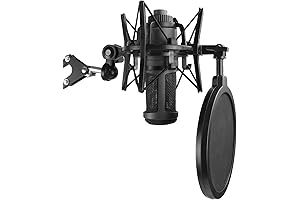 AT2020 Shock Mount with Pop Filter and Windscreen