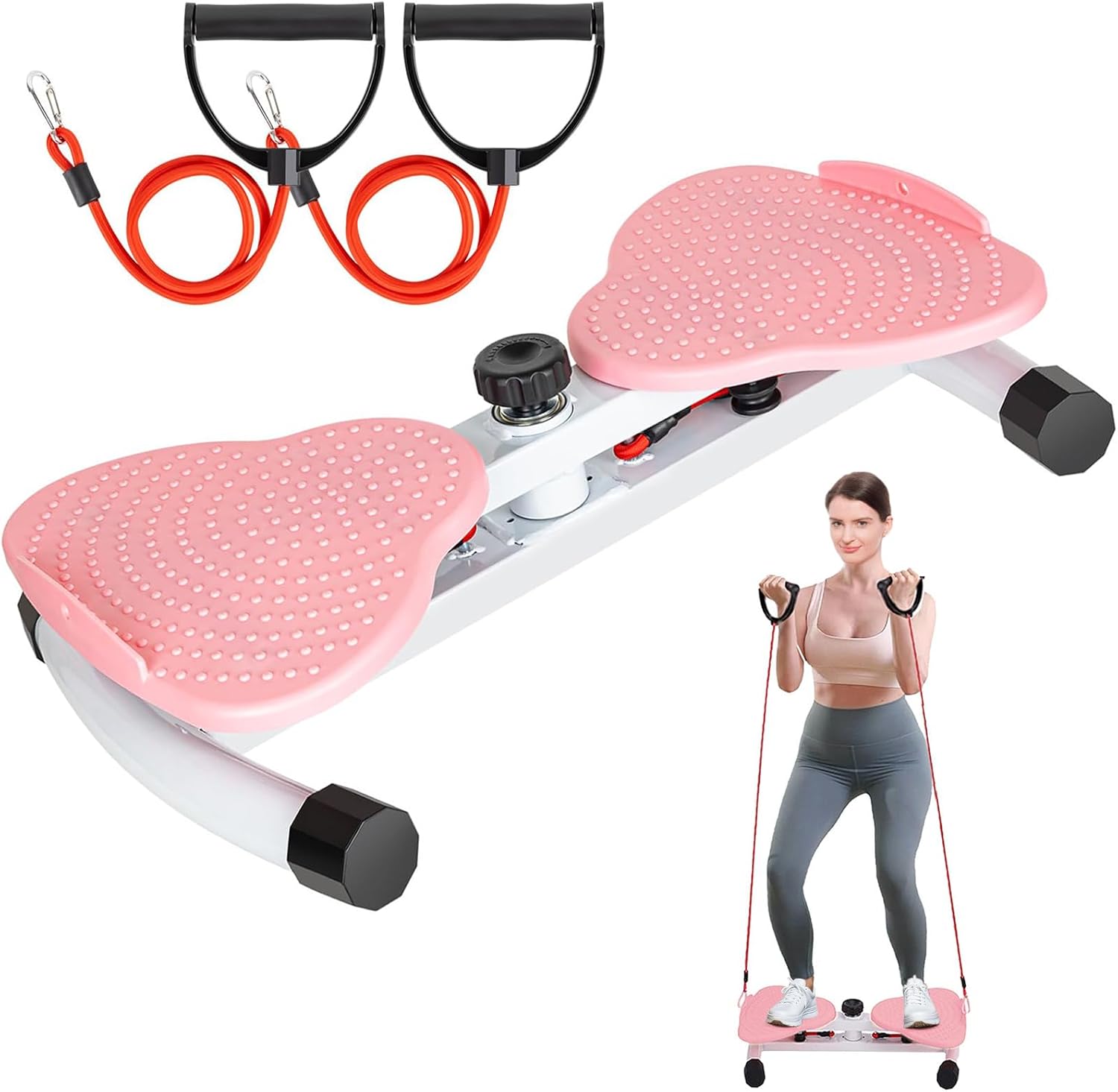 Waist Twist Board for Exercise, Waist Twisting Machine, Core Twister Machine for Women Men Belly Fat Loss, Noiseless Ab Twister Board for Home Gym Pilates Equipment Pink