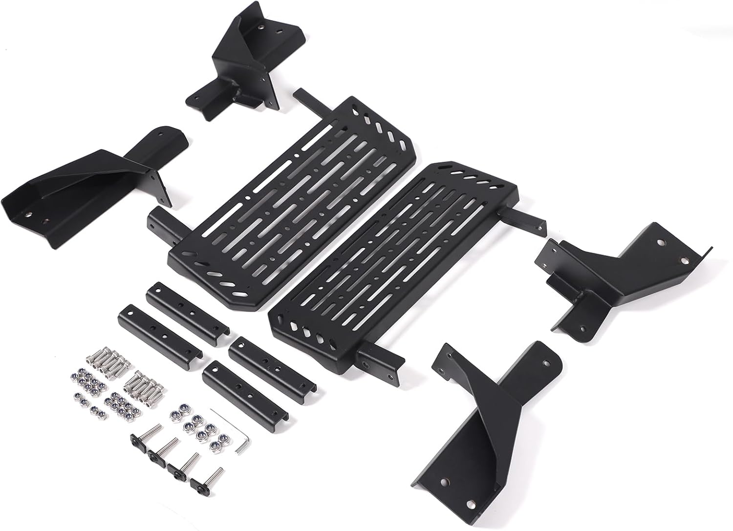 Daeiclru Front Door Running Boards Compatible with Nissan Frontier 2022-2025, Side Steps Exterior Door Side Pedal Anti-Slip Foot Pegs No Drilling Exterior Accessories Black Carbon Steel