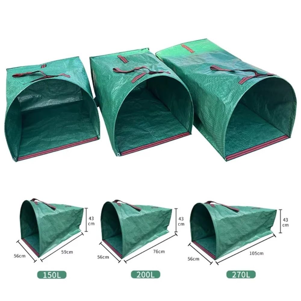 Bolsa para césped, hoja de jardín plegable reutilizable para hojas, recolector hierba y desechos con asas Bolsa para hojas