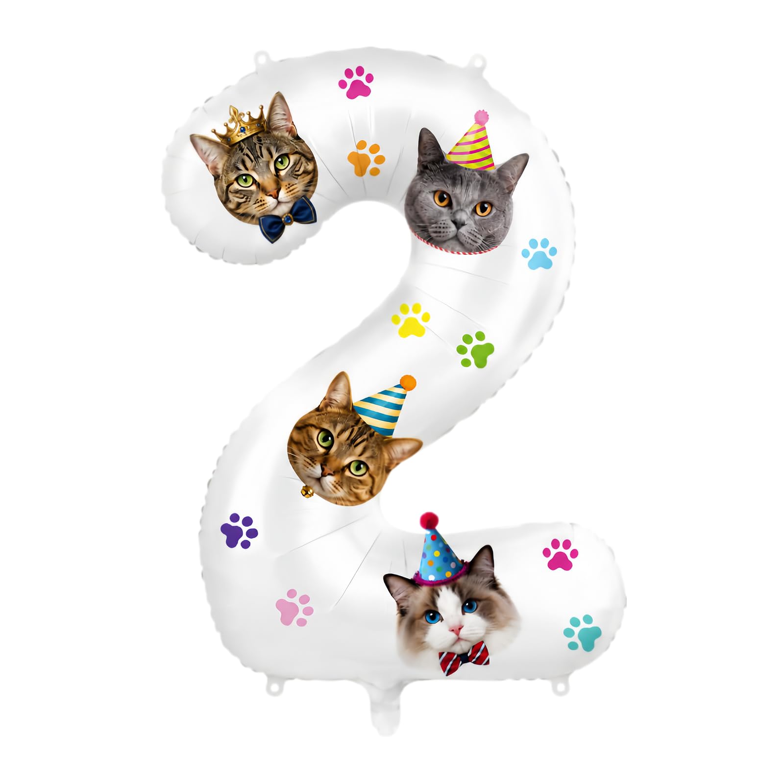 Photo 1 of Cat Birthday Decorations, Cat Balloons, 40 Inch Number Balloon 2