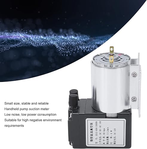 Miniatura 3 de Mini bomba de vacío DC de 12 V - Compresor de aire de bomba de micro diafragma de 6 W, bomba de succión de aire de presión negativa de aluminio para
