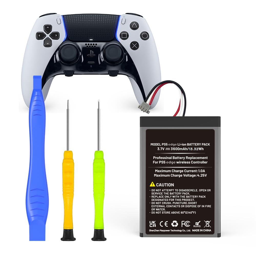1 confezione di batterie di ricambio PS5 Dualsense Edge, 3600 mAh, ricaricabili PS5 ad alta capacità, per controller PlayStation 5 Dualsense Edge con set di attrezzi