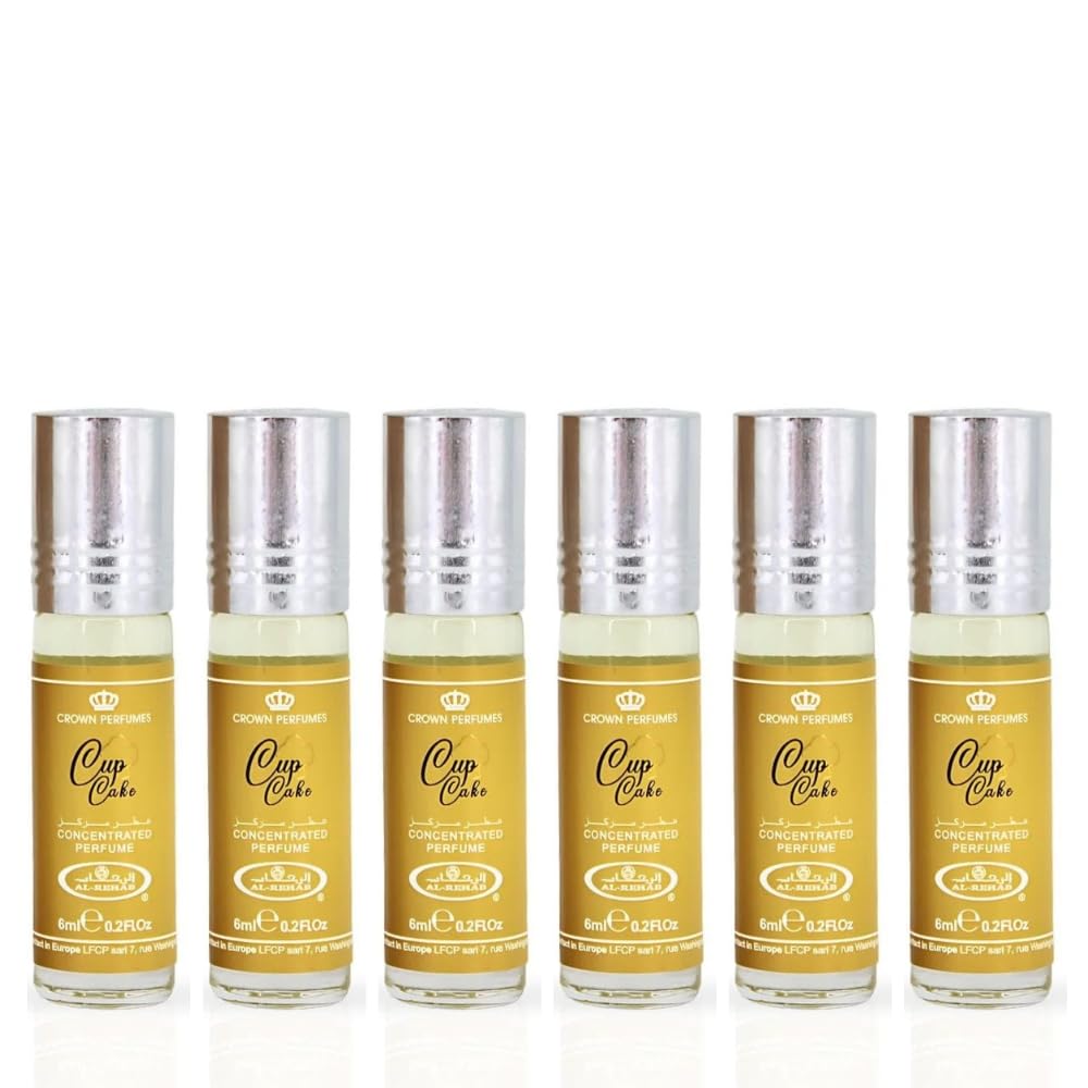 Ayat Perfumes Woda perfumowana woda perfumowana 50 ml dla mężczyzn i kobiet, wyprodukowane w Dubaju, zapachy: białe piżmo, czekolada mleczna, wanilia, cynamon, róże (babeczka, 6 sztuk)