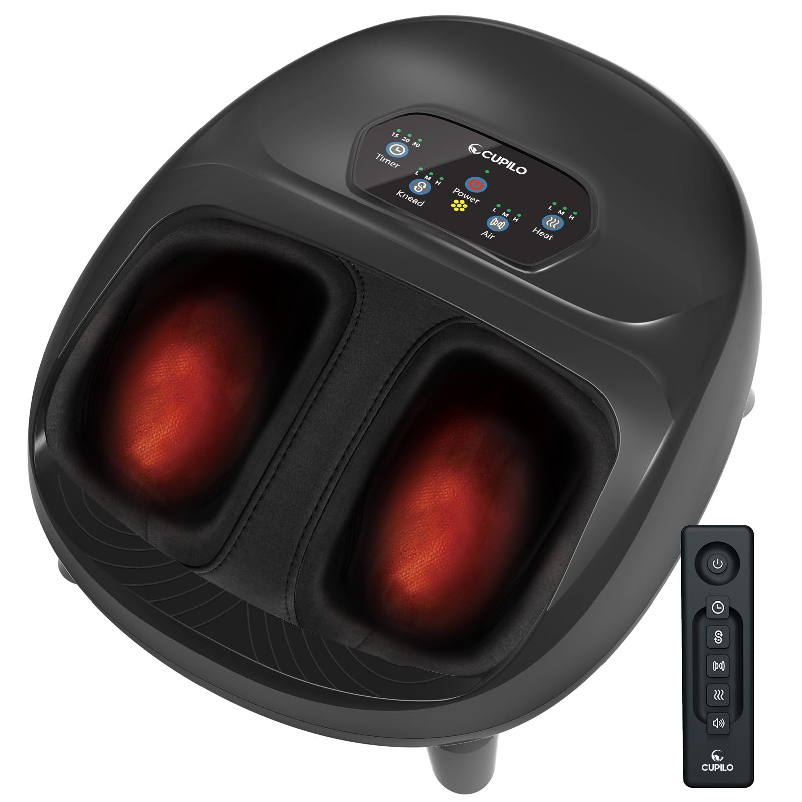 CuPiLo Foot Massager for Plantar Fasciitis, FSA HSA Eligible Upgraded Full foot Shiatsu Massage, Remote Control Multi-Level Settings, Feet massager for Neuropathy, Gifts for Men, Women, Fits Up to 14"