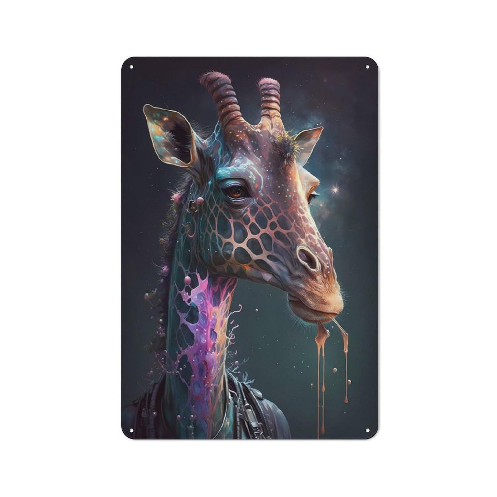 Junmoney Giraffe Mythical Vintage Tin Sign 30X20cm Featuring For Bar Or Restaurant, A Decorative Christmas Gift For Bar Decor Enthusiasts