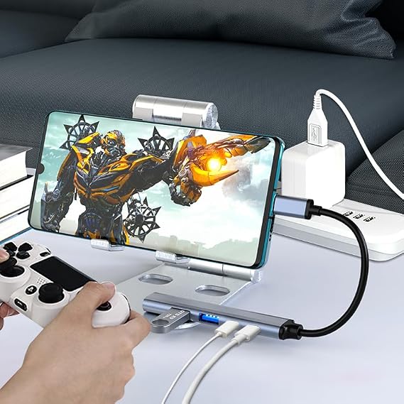 Coverzone USB Type-C Hub Çoklayıcı 5 in 2 | 3x USB 2.0 + 2x Type-C Port, Laptop Tablet Telefon Uyumlu, Hızlı Veri Aktarım ve Şarj Desteği, GL-315