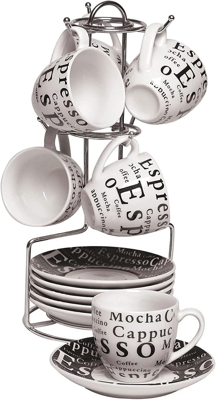 Gibson Expresso Expressions 13 Piece Stoneware Espresso Set (93583914M)