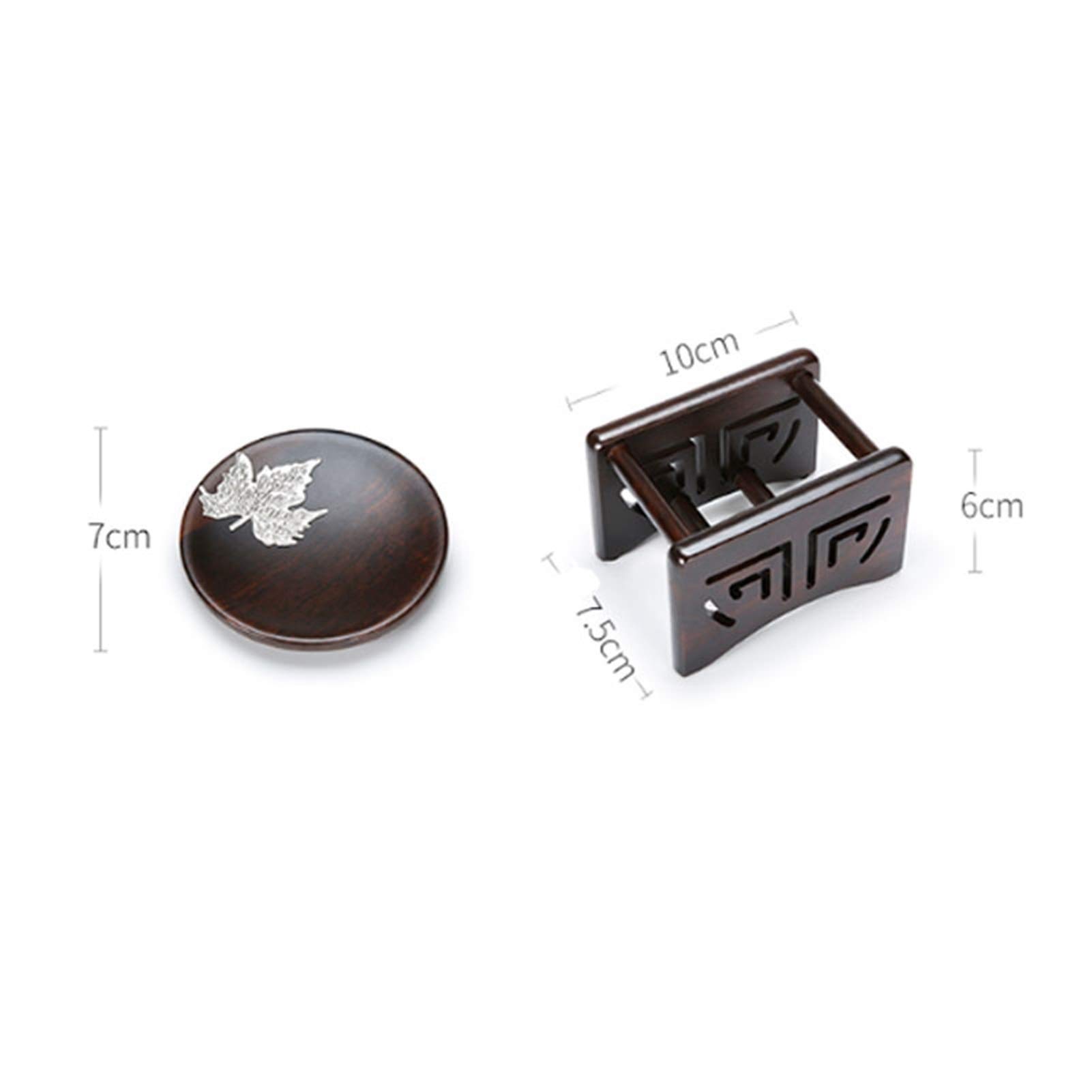 Sous-bocks 6 pièces Ensemble doré Jade Ensemble de thé Jade Ensemble d'accessoires Ebony Coaster Tea Coaster Isolation Plaque de thé sous-verres