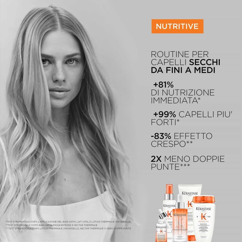 Kérastase, Nutritive, Balsamo Nutriente e Districante, Per Capelli Secchi da Fini a Medi, Con Nutrienti Essenziali, Lait Vital, 200ml