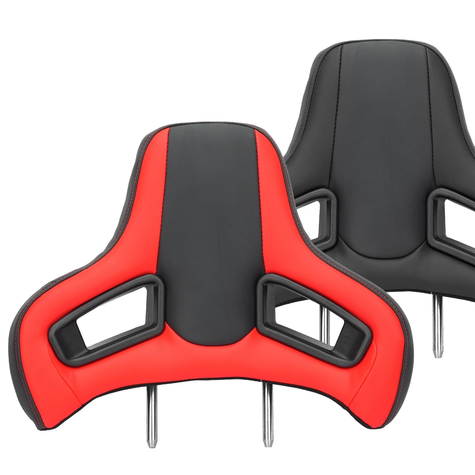 Zagłówek Samochodowy Zagłówek do fotela sportowego z systemem & Play, poduszka pod szyję ze skóry PVC, uniwersalny zagłówek poduszka podtrzymująca szyję(Black)