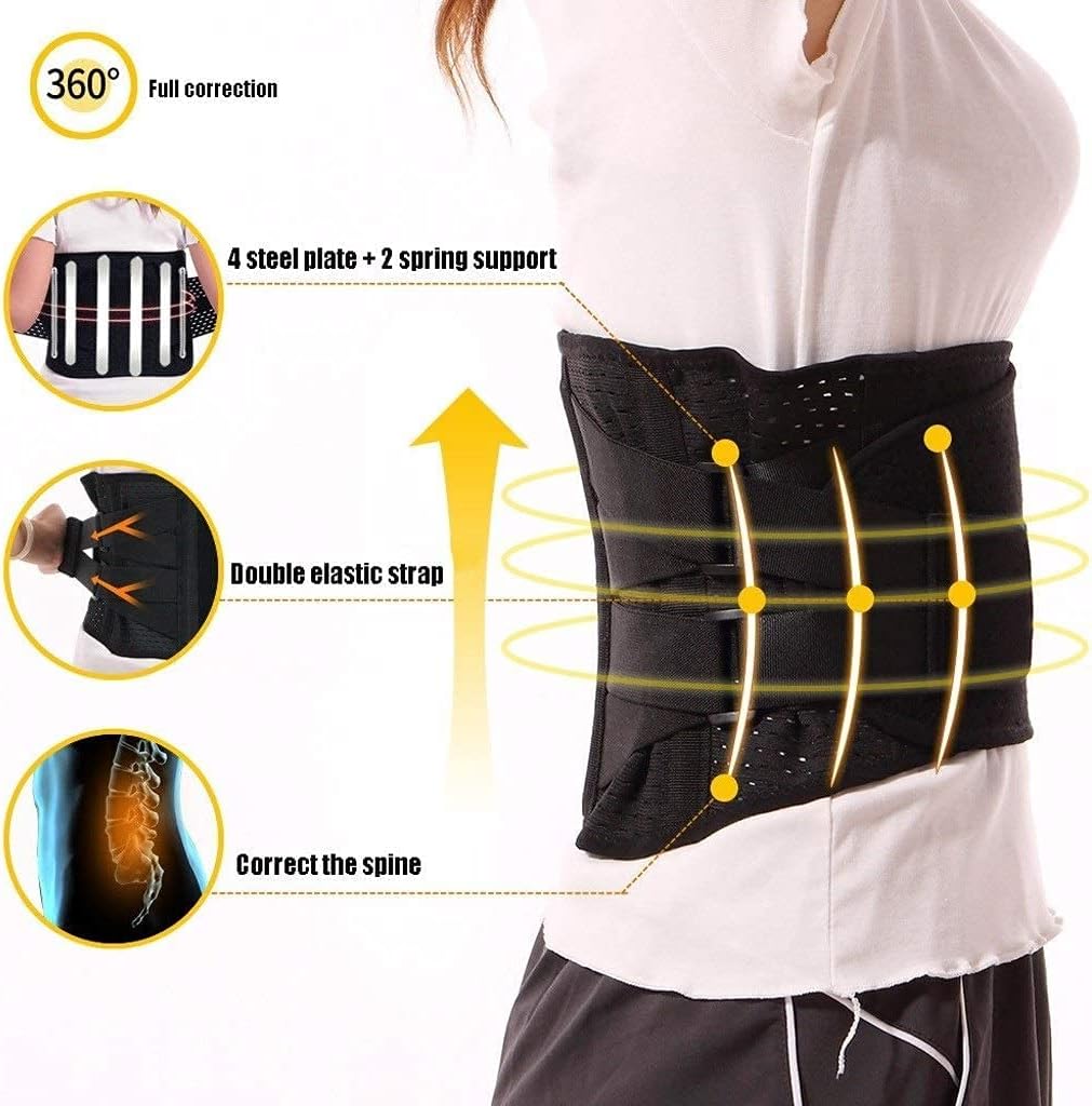 Breathable Waist Support Lumbar Support Belt Adjustment Lower Back Pain Relief Belt for Men Women Herniated Discs (Size : Medium)