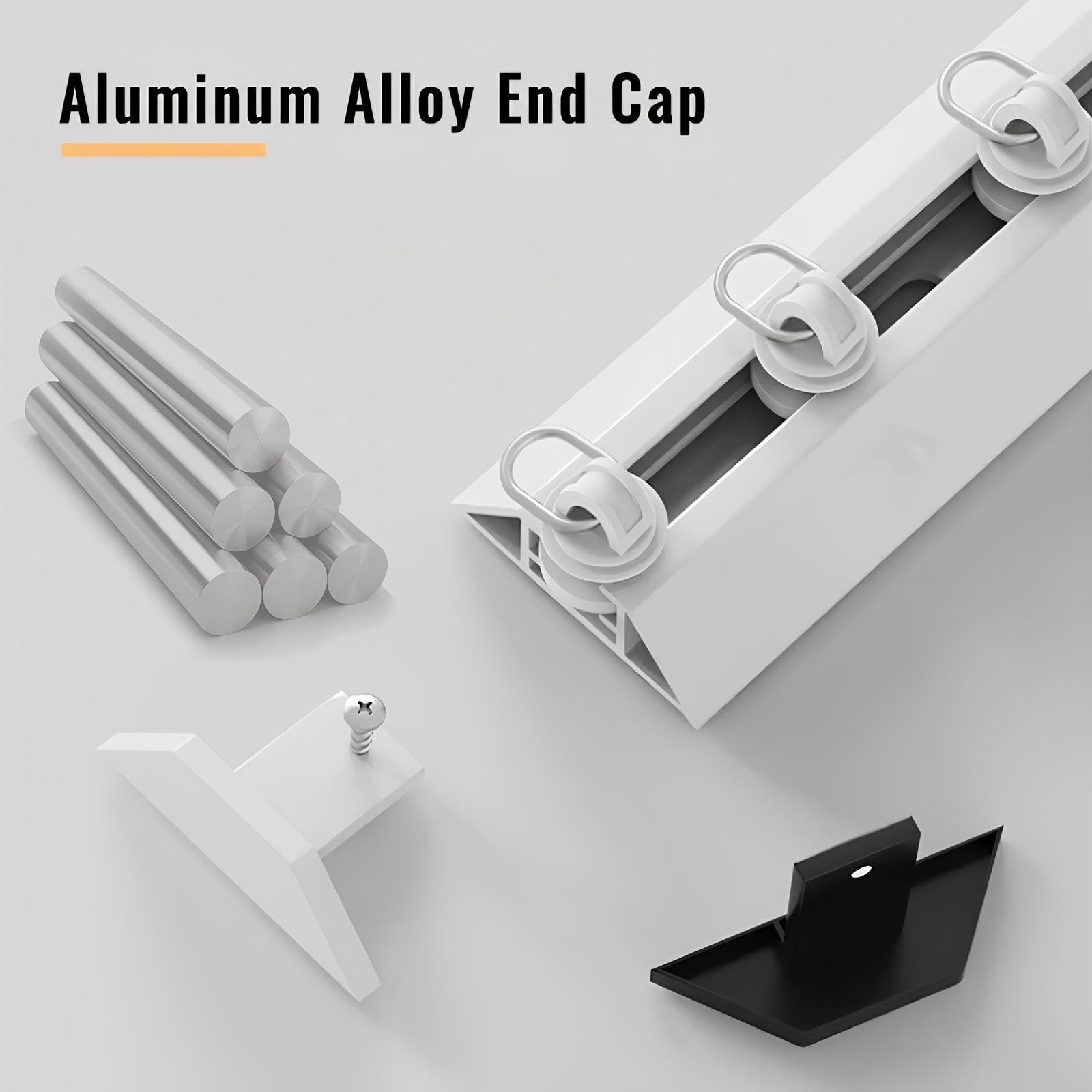 Ultradünne Aluminium-Deckenschiene SystemV-Sd Gleitschiene für Zimmer/Terrasse/Balkon, ainsDivider Vorhangstange für Innenöffnung, Schwarz 4,80 m/1,2 x 1,20 m