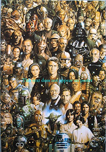 Star Wars character guide busy POSTER 14.5 x 21 higher qual all major chars from episodes 1 through 6 Darth Vader Luke Anakin Skywalker (sent FROM USA in PVC pipe)