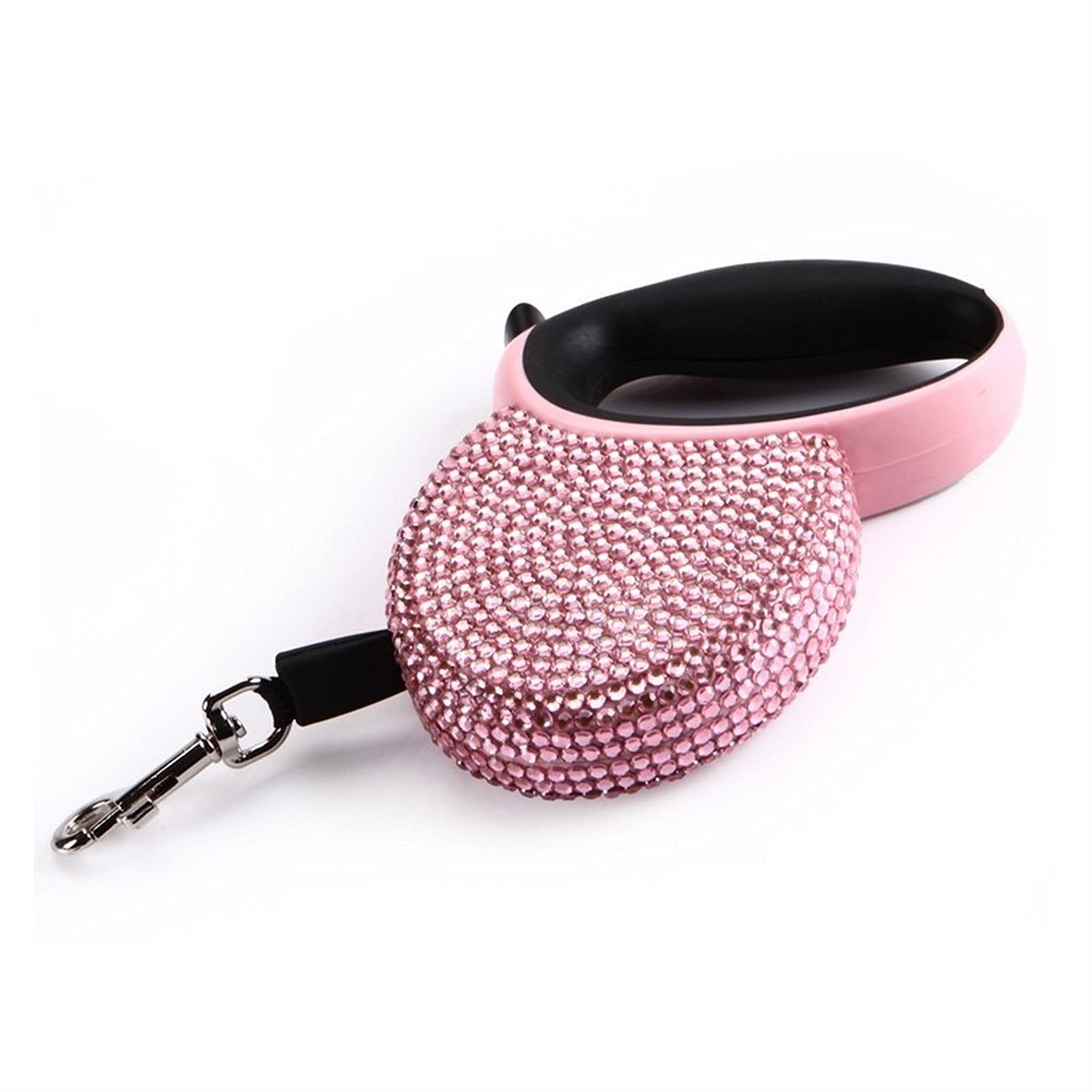 Laisse rétractable pour chien - Avec strass - Bleu et rose - 3 m - Couleur : bleu - Taille : 3 m