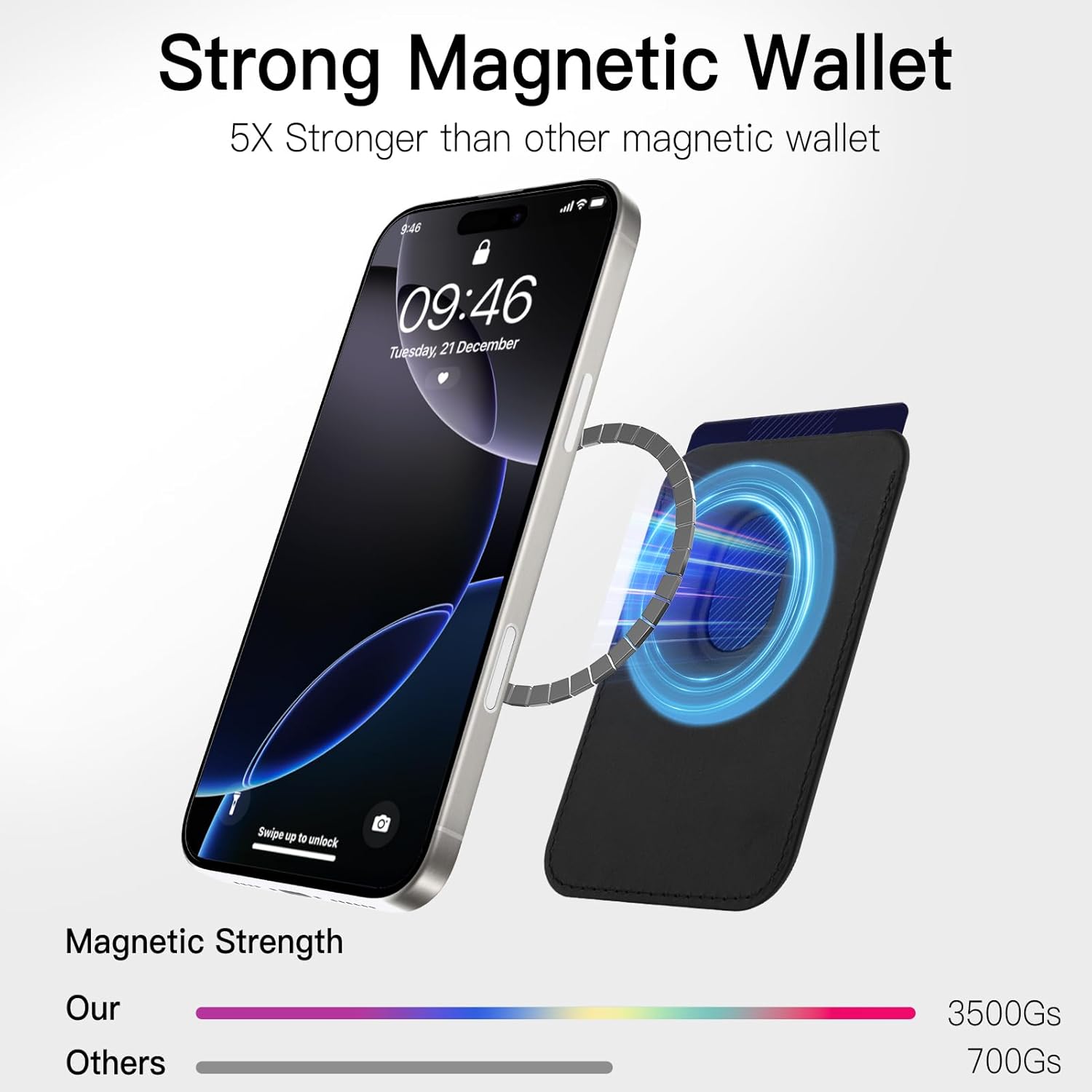 MOWIME Compatible with MagSafe Wallet, Cute Cheetah Print Pattern for Women Girls, Stronger Magnetic Card Holder Phone Wallet for iPhone 17/16/15/14/13/12 Series, Fit 2 Cards, Black - Image 4