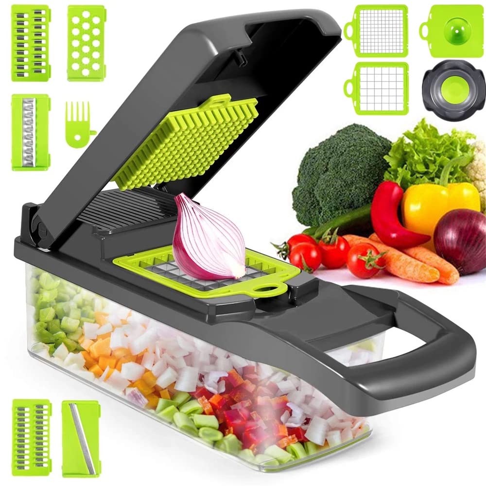 Kitchen Multi 12 in 1 Manual Mandoline Fruit Vegetable Cutter Onion Dicer Veggie Slicer Vegetable Chopper