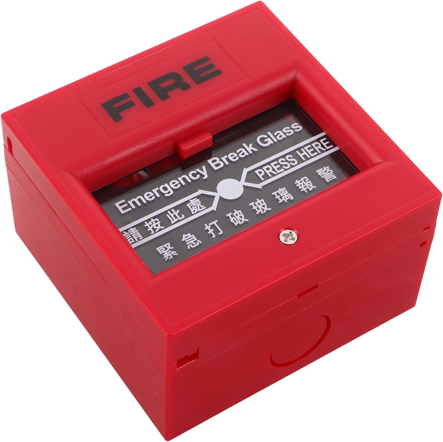 Resettable Manual Fire Alarm Call Point with Fire Warning Siren and Buzzer Emergency Evacuation Alarm for Home and Office with Reset Key Red Pushbutton Switch