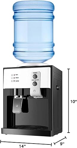 Miniatura 8 de SNKOURIN Top Loading Dispensador de enfriador de agua, dispensador de agua para botella de 5 galones, 3 ajustes de temperatura, dispensador de