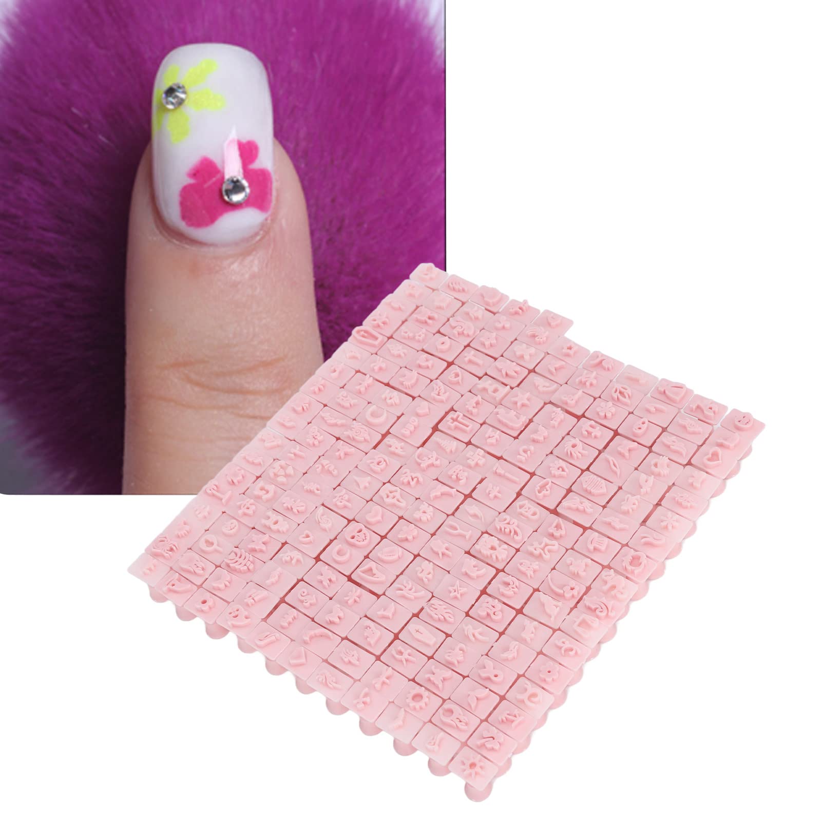 Set di 192 pezzi di stampini per nail art 3D, stampini per unghie 3D con motivi a linee chiare, strumenti per la manicure fai-te salone e uso domestico, include 192 design
