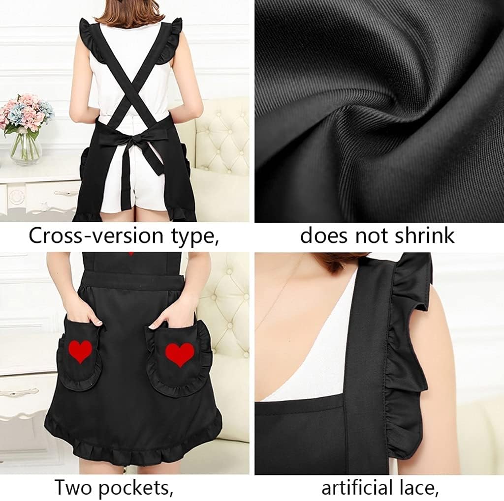 Aprons Cute Women's Apron Home Kitchen Cooking Aprons with Pocket Soft Chef Apron Skirt Girl Girl Easy to Clean (Color : C, Size : 33.8 * 34.6in)