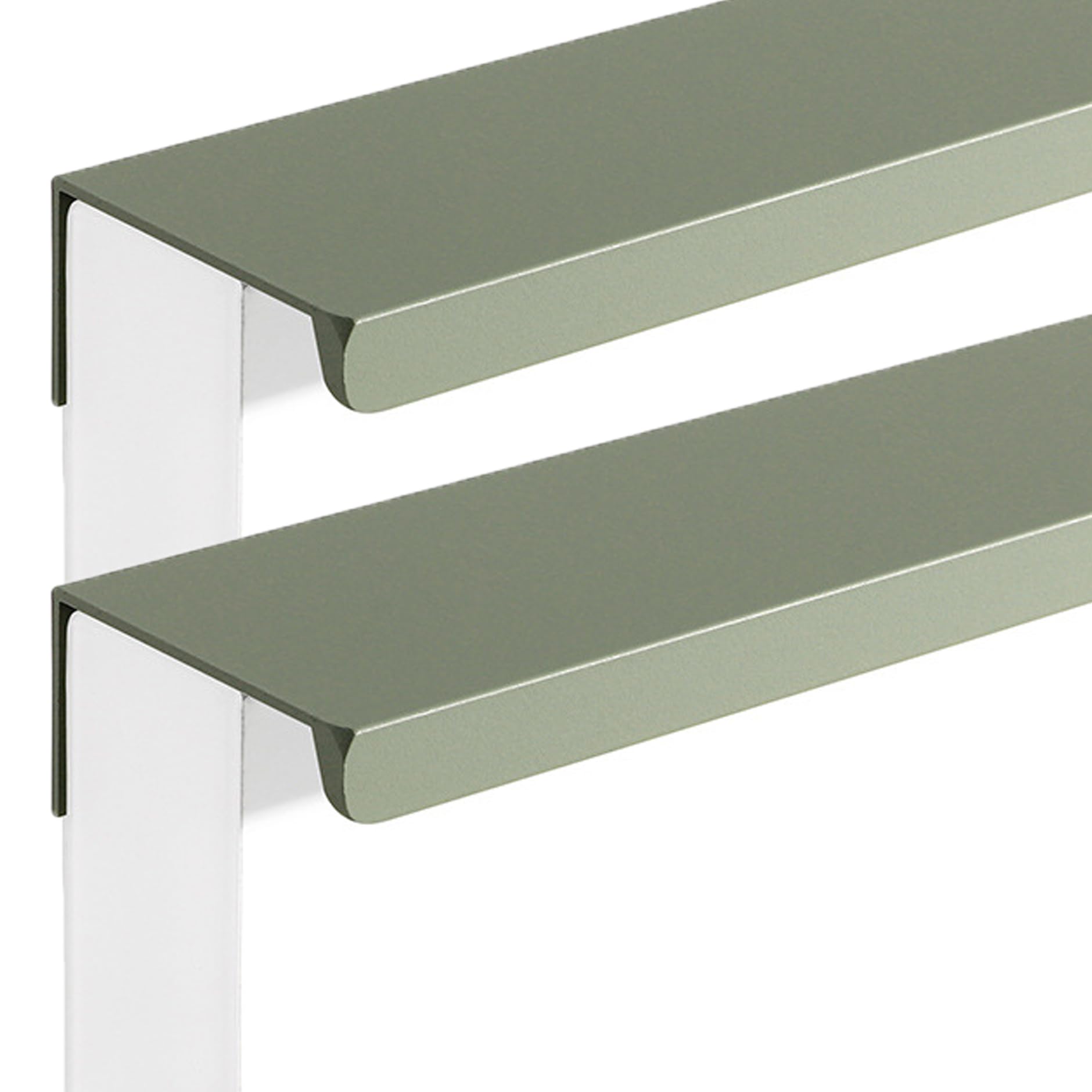 JIALUO0318 Furniture Pull Aluminium Alloy Invisible Handles Concealed Pull Kitchen Cupboard Handles Sliding Finger Edge Pull Door Knob Cabinet Handle Drawer Handles 2 Piece (Green,Length 200mm)