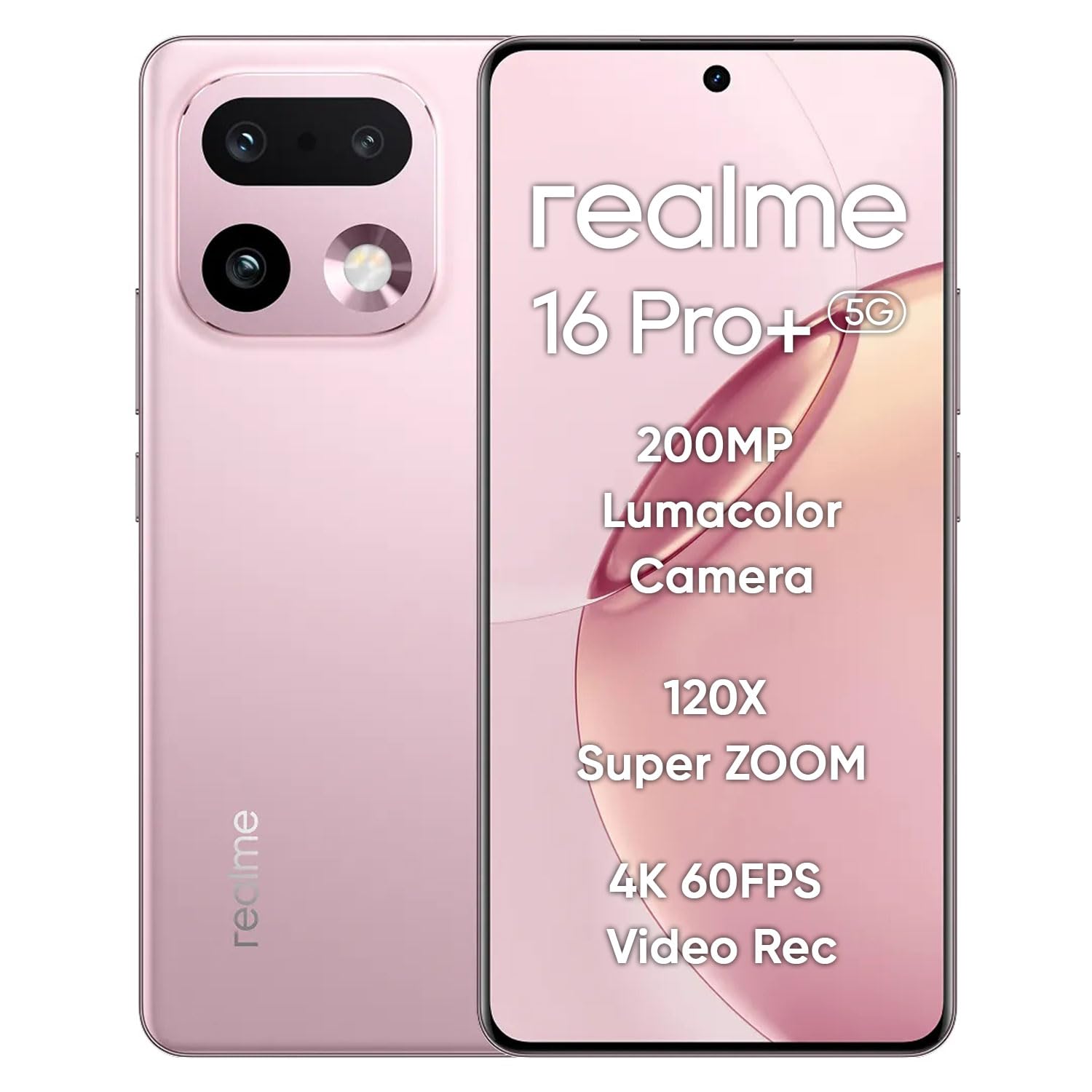 realme 16 Pro+ 5G Smartphone 12+256GB, 144Hz AMOLED Display, 7000mAh Battery, 80W SuperVOOC, 200MP Periscope Primary Camera 50MP Front Camera, Snapdragon 7 Gen 4, IP69, Pink-image-12