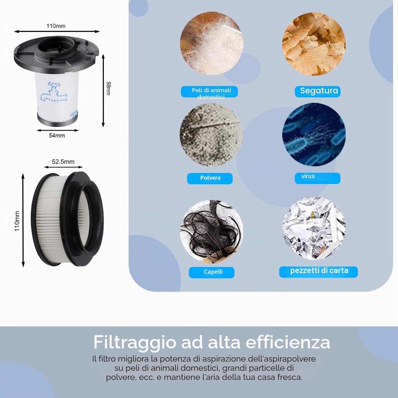 Filtro per Rowenta X-Force Flex 11.60 12.60 14.60 15.60 Animale RH98xx RH99xx Aspirapolvere, 2 Filtri pre-motore + 2 Filtri post-motore,Filtri di ricambio per ZR009007,ZR009008