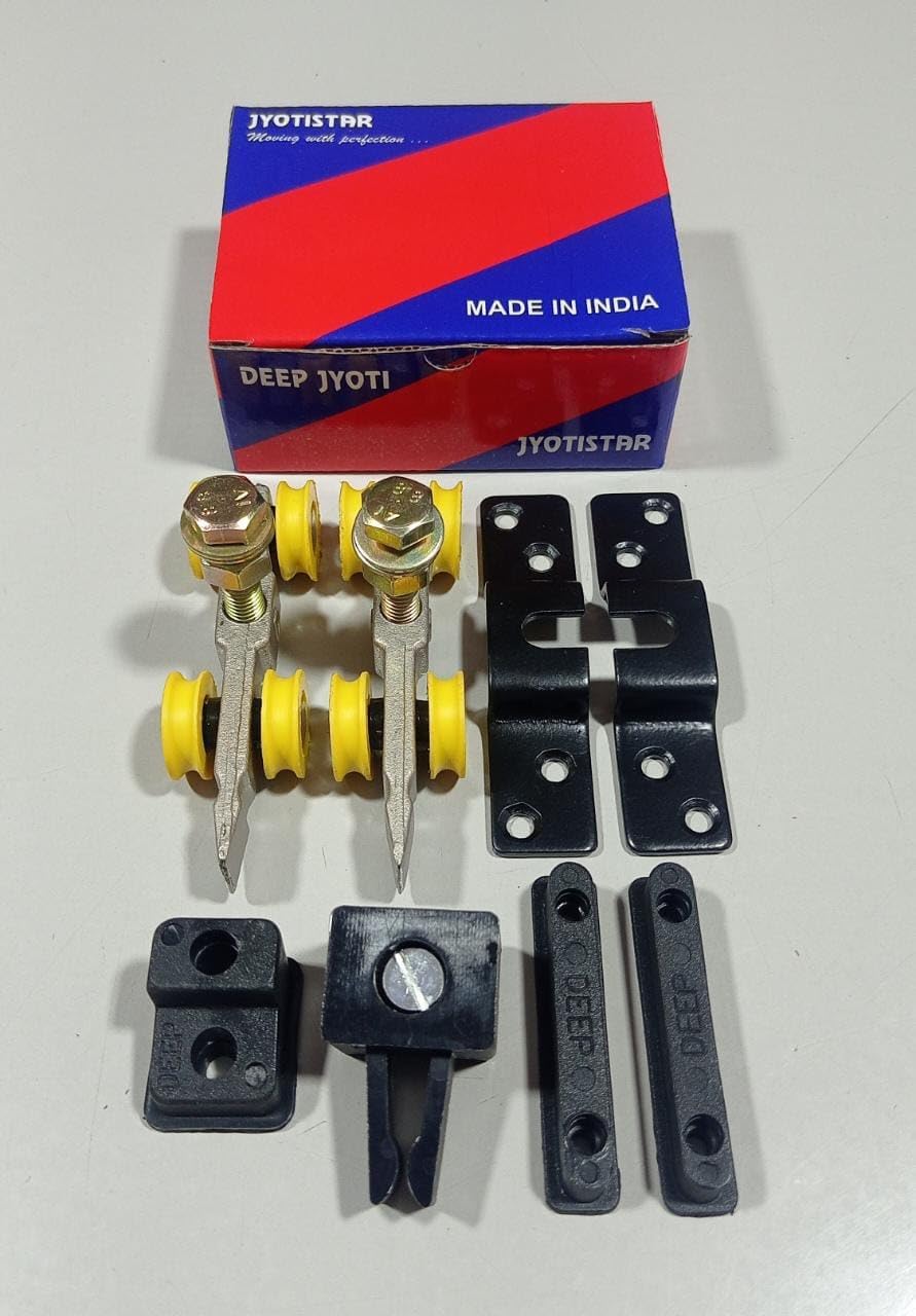 DEEPJYOTI | Sliding Door Fitting System | Top Mounted and Wall Mounted for Wooden and Aluminum Doors | SDF 180 with Nylon Wrapped Steel Bearings
