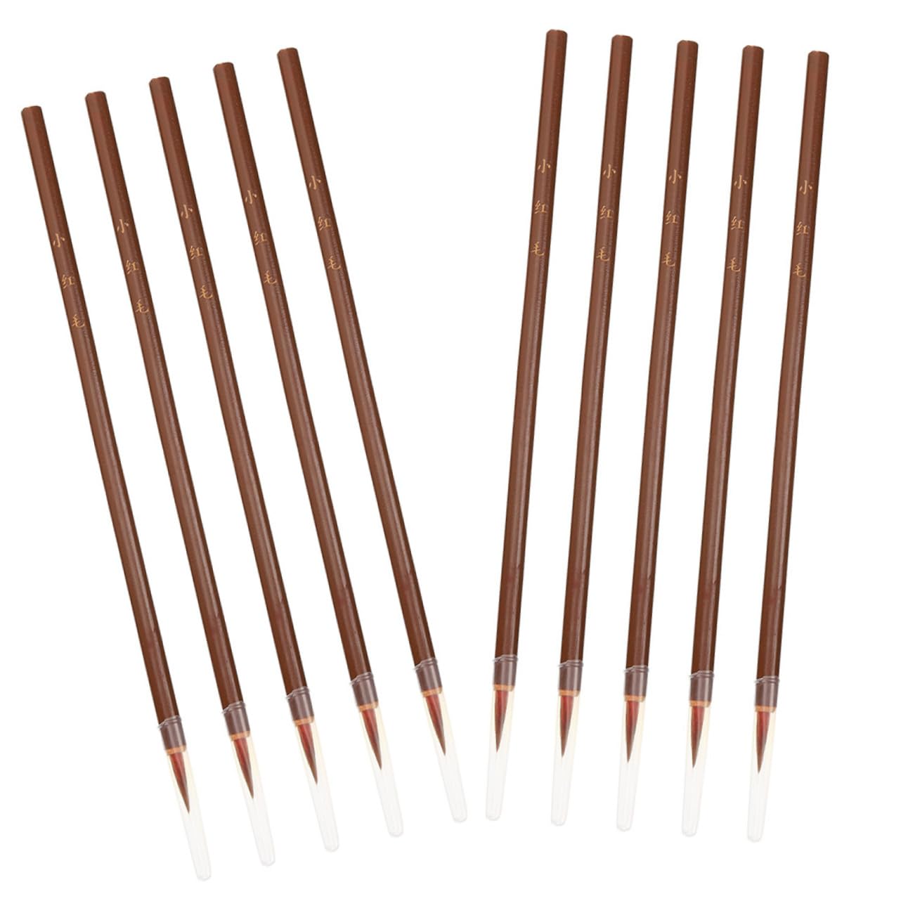 HOMSFOU Calligraphy Writing Brush Set 10pcs Wolf Hair Chinese Brush Calligraphy Art Tools Ink Painting Supplies
