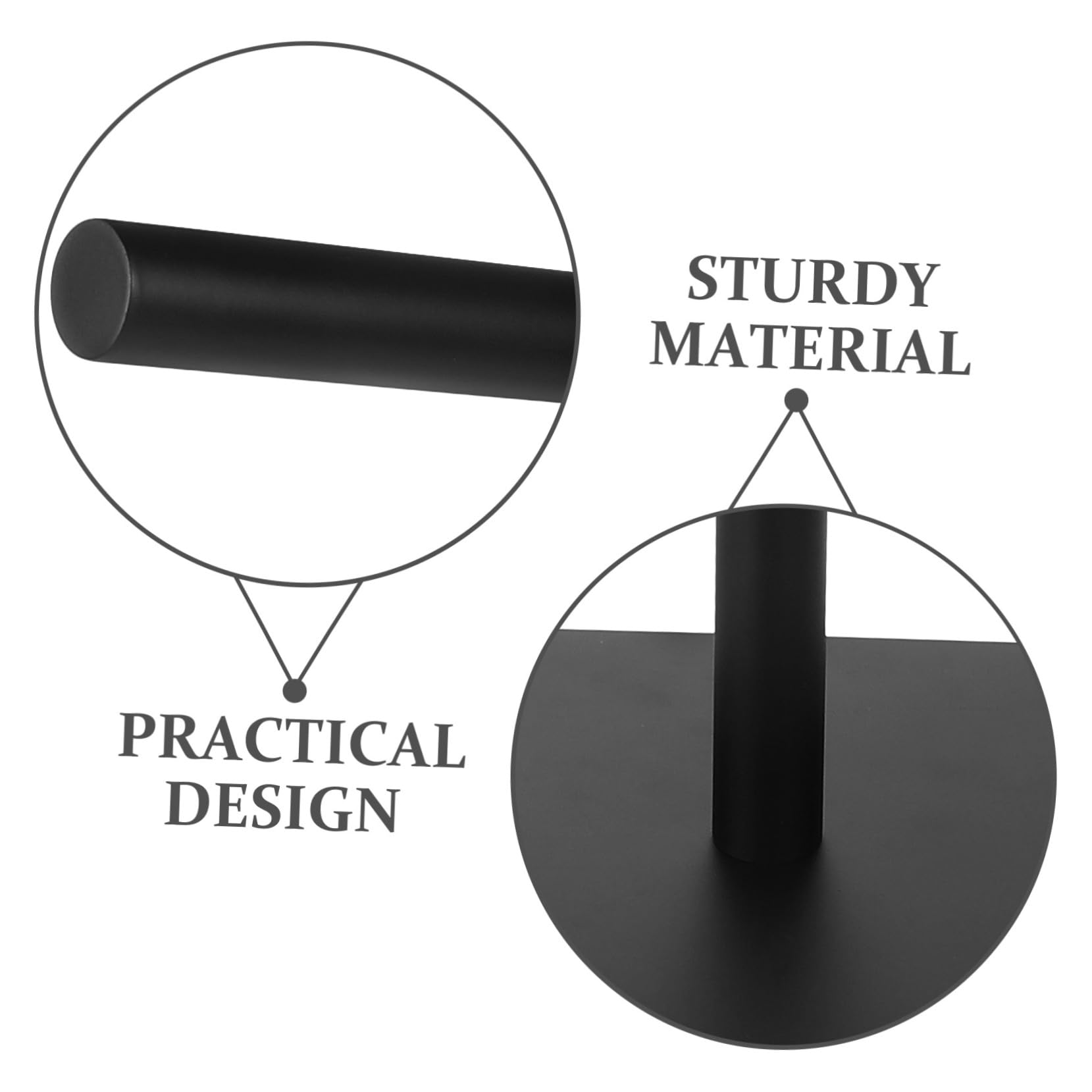 Toallero de acero inoxidable, soporte vertical en forma de T, base estable para encimera de baño, diseño que ahorra espacio y material resistente al óxido