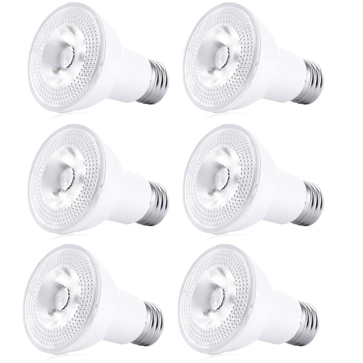 yayutelight 6-Pack PAR20 E27 Bulb, 7W (Equivalent to 50W) Dimmable LED Light Bulb, Daylight White 6000K PAR20 Energy Saving Light Bulbs