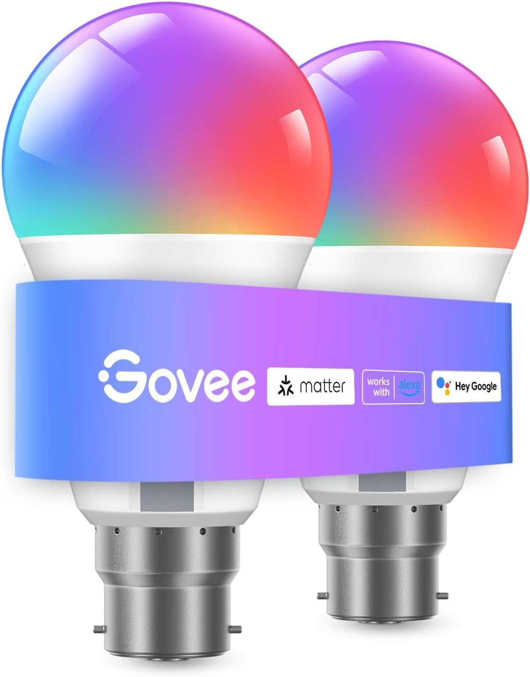Govee RGBWW Smart Bulbs, Colour Changing WiFi Bulbs with Music Sync, 54 Dynamic Scenes, 16 Million DIY Colours WiFi & Bluetooth Light Bulbs Work with Alexa, Google Assistant Home App, 2 Packs