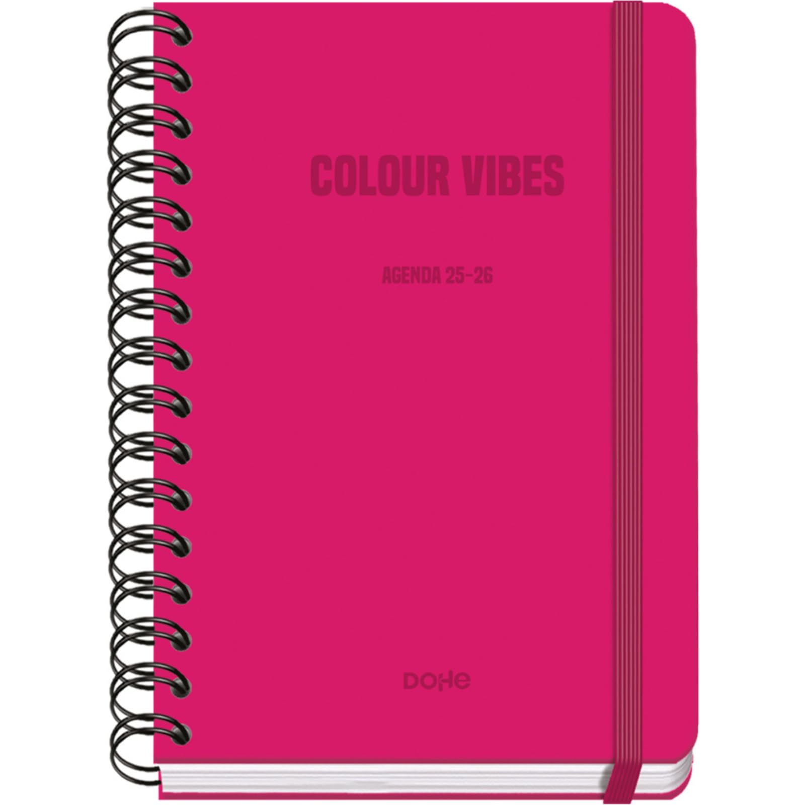 Dohe, School Planner 2025 2026, Week to View, A5 Size (15x21 cm), Spanish and English, Double Spiral Binding and Elastic Band