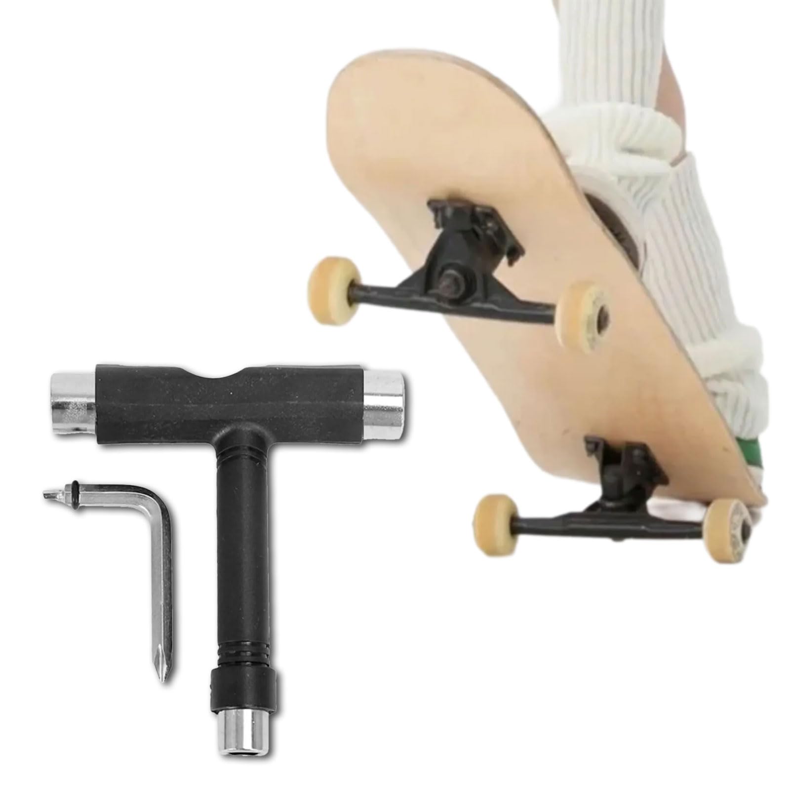 HEYZAKKA Portable Skateboard Roller Skate Tool Multifunctional Skateboard Wrench Light Weight T Type Skateboard Tool Enduring