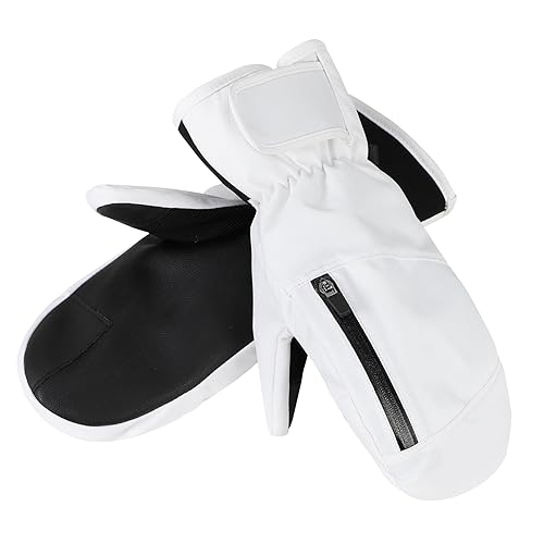 Durio Ski Gloves Winter Warm Gloves Waterproof Touchscreen Mens Womens Ski Mittens Outdoor For Snowmobile Snowboard Skiing - Medium - White