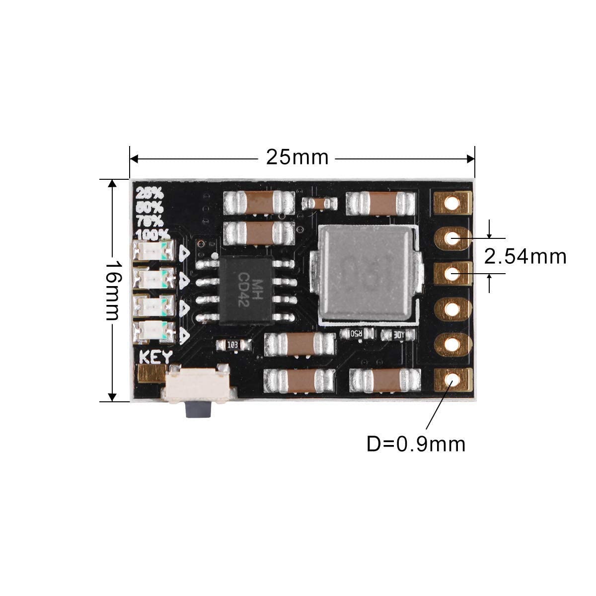 Modulo scheda di ricarica della batteria al litio, modulo di scarica del caricabatterie 2A 5V 4in1 Scheda di protezione della carica della batteria per batteria agli ioni di litio 3,7 V 4,2 V, sche