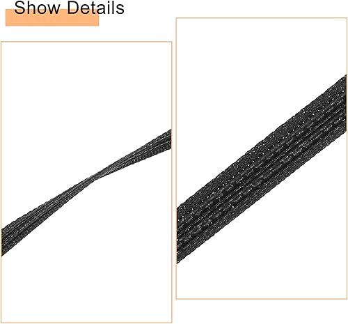 Miniatura 9 de uxcell Deshuesado para coser, 1 pieza de 25 yardas y 0.394 in  corsé de poliéster de baja densidad para vestido de novia, vestido de novia (negro)