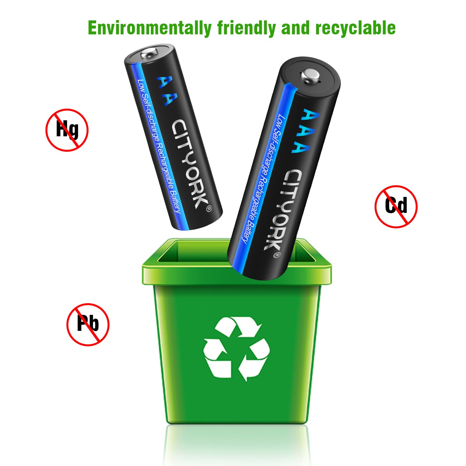 CITYORK Lot de 8 piles AA AAA rechargeables avec chargeur, lot de 8 piles AA-3000 mAh et lot de 8 piles AAA1100 mAh avec chargeur intelligent LCD à 8 baies pour piles rechargeables 1,2 V AA/AAA NiMH