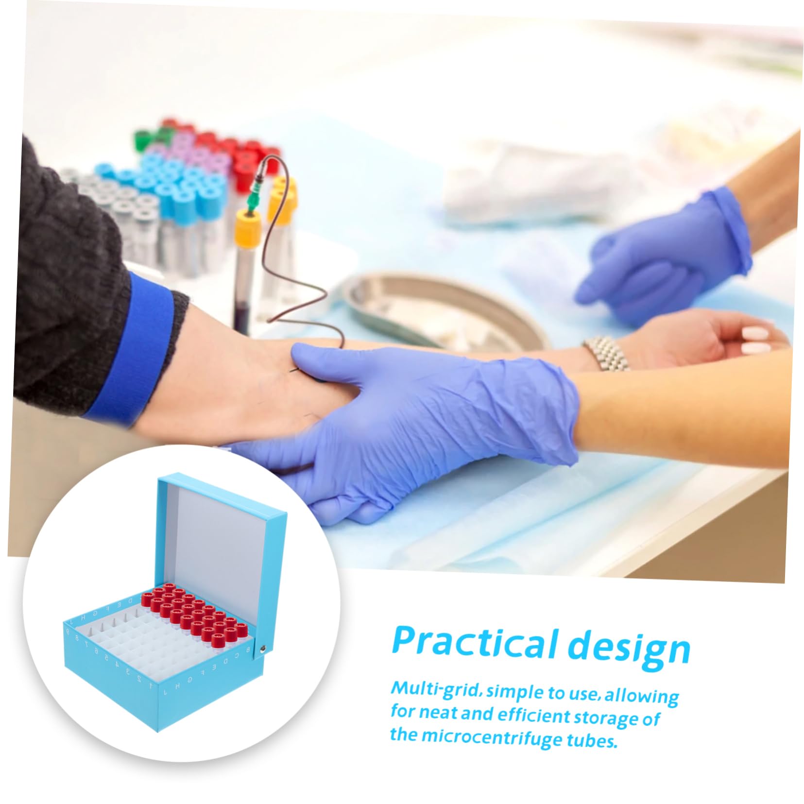 FUNOMOCYA Holder for Freezer Microcentrifuge Tube Storage Box Paper Plastic Easy to Use